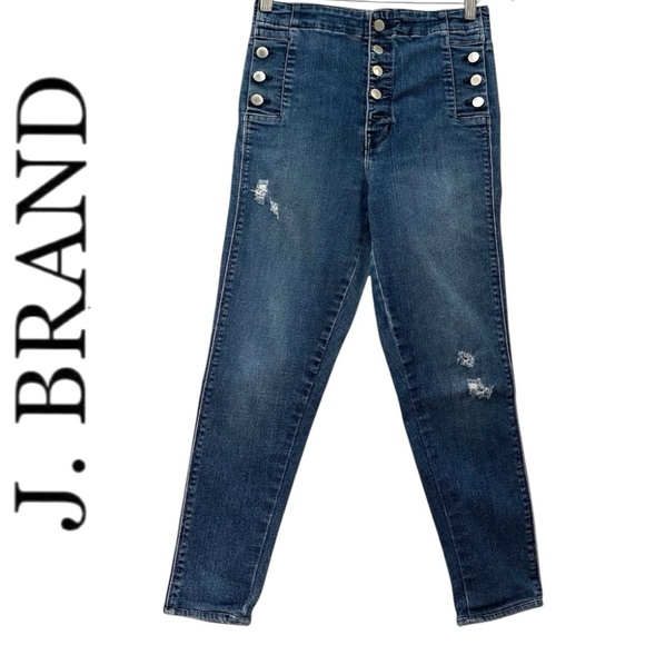 064 J BRAND | EUC Natasha Sky-High super skinny blue jeans (size 28) - Picture 5 of 13